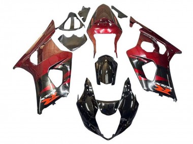 2003-2004 Suzuki GSXR 1000 Motorcycle Fairings - Red Glossy Black Canada