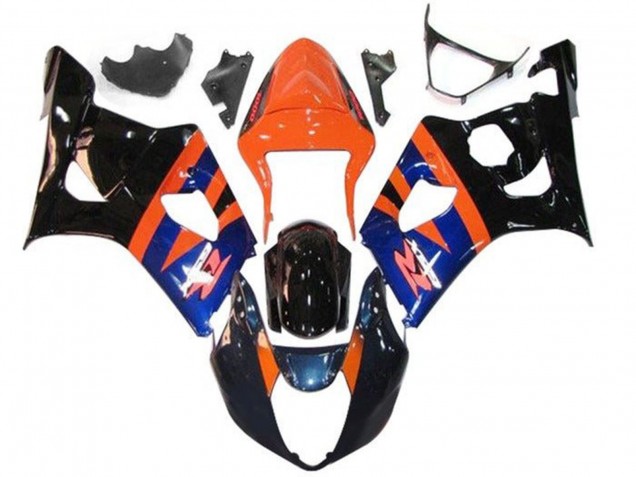 2003-2004 Suzuki GSXR 1000 Motorcycle Fairings - Orange Blue Glossy Black Canada
