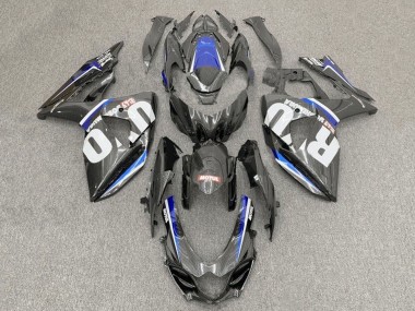 2017-2024 Suzuki GSXR1000 Motorcycle Fairings - Faux Carbon Fiber White Blue Canada