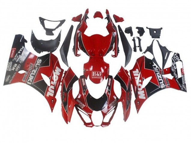 2017-2024 Suzuki GSXR1000 Motorcycle Fairings - Red White Black Motul Canada