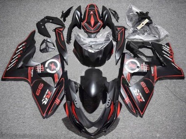 2009-2016 Suzuki GSXR 1000 Motorcycle Fairings - Matte Black Red Pinstripe Canada