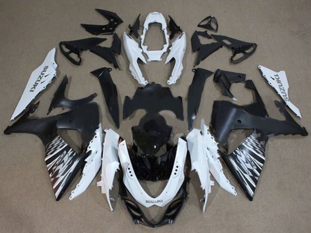 2009-2016 Suzuki GSXR 1000 Motorcycle Fairings - White Black Silver Checker Canada