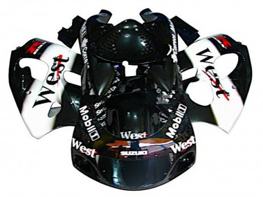 1996-2000 Suzuki GSXR 600 / GSXR 750 Motorcycle Fairings - Black White West Canada