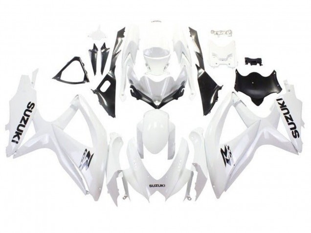 2008-2010 Suzuki GSXR 600 / GSXR 750 Motorcycle Fairings - White Black Canada