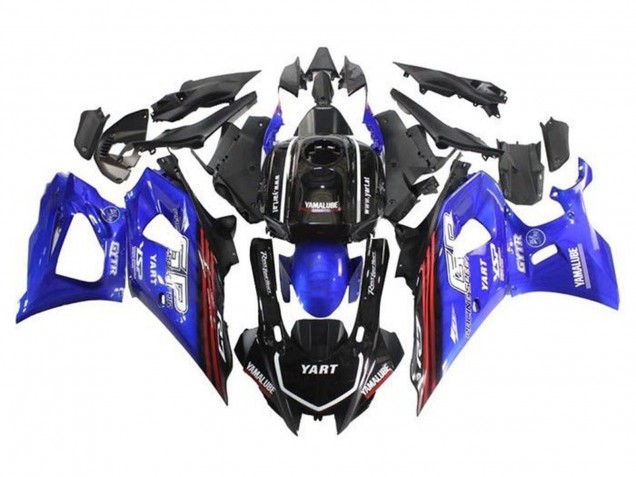 2021-2024 Yamaha YZF R7 Motorcycle Fairings - Black Blue Red Stripe Canada