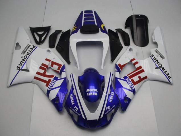 1998-1999 Yamaha YZF 1000 R1 Motorcycle Fairings - White Blue Red Yellow Fiat Petronas Motul Canada