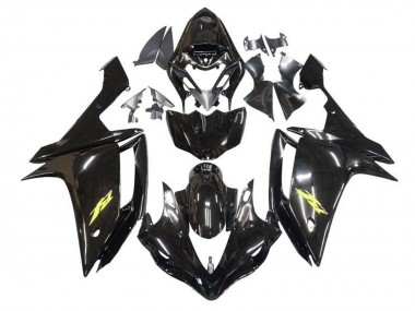2007-2008 Yamaha YZF 1000 R1 Motorcycle Fairings - Glossy Black Gold Decal Canada