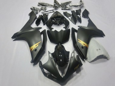 2007-2008 Yamaha YZF 1000 R1 Motorcycle Fairings - Glossy Black Matte Black Gold Decal Canada
