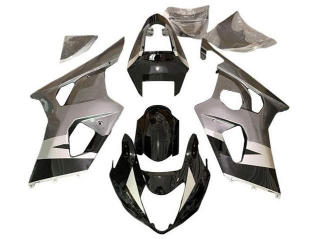 2004-2005 Suzuki GSXR 600 / GSXR 750 Motorcycle Fairings - Silver Glossy Black Canada