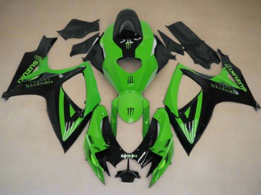 2006-2007 Suzuki GSXR 600 / GSXR 750 Motorcycle Fairings - Green Black Monster Canada