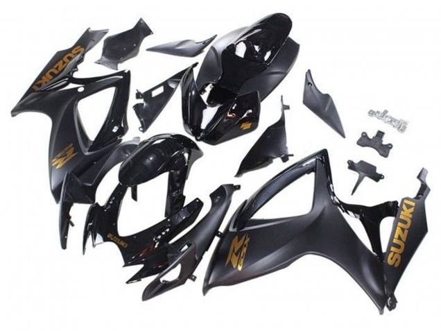 2006-2007 Suzuki GSXR 600 / GSXR 750 Motorcycle Fairings - Matte Black Glossy Black Gold Canada