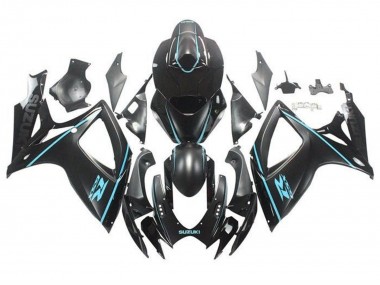 2006-2007 Suzuki GSXR 600 / GSXR 750 Motorcycle Fairings - Matte Black Turquoise Blue Canada