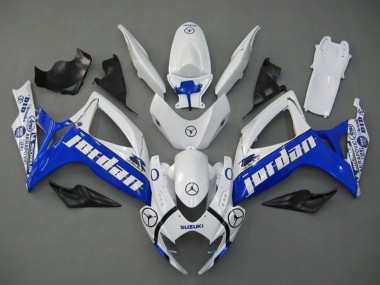 2006-2007 Suzuki GSXR 600 / GSXR 750 Motorcycle Fairings - White Blue Jordan Canada