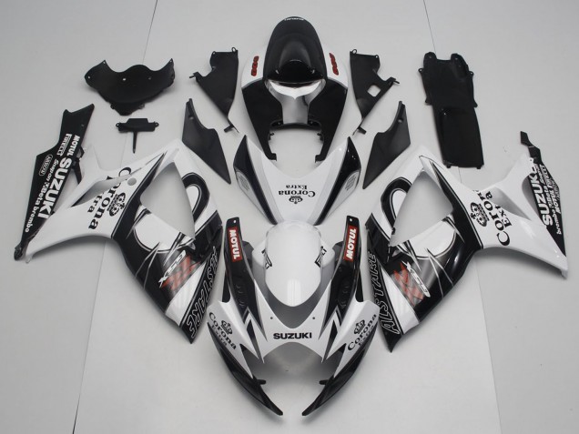 2006-2007 Suzuki GSXR 600 / GSXR 750 Motorcycle Fairings - White Black Red Corona Extra Motul Alstare Canada