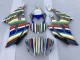 2008-2016 Yamaha YZF R6 Motorcycle Fairings - White Blue Green Yellow Red Rainbow Stripe Canada
