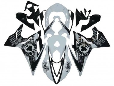 2013-2016 Triumph Daytona 675 Triple Motorcycle Fairings - White Glossy Black Cafe London Canada