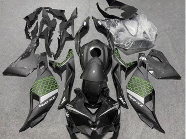 2019-2026 Kawasaki ZX4R ZX-4RR Motorcycle Fairings - Faux Carbon Fiber Green Grey Canada