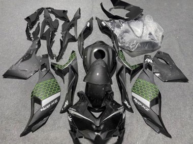 2019-2026 Kawasaki ZX4R ZX-4RR Motorcycle Fairings - Faux Carbon Fiber Green Grey Canada