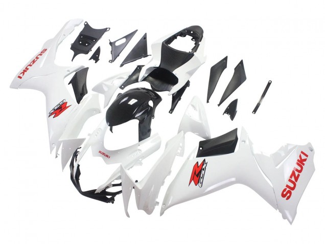 2011-2024 Suzuki GSXR 600/750 Motorcycle Fairings - White Glossy Black Red Decal Canada