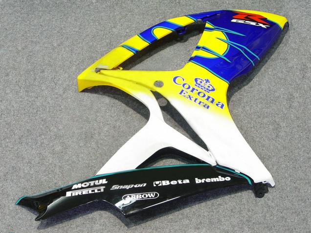2006-2007 Suzuki GSXR 600/750 Motorcycle Fairings - White Blue Yellow Corona Alstare Canada