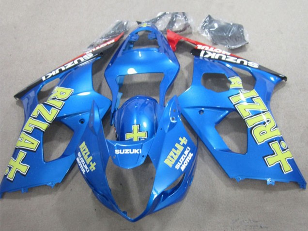 2003-2004 Suzuki GSXR 1000 Motorcycle Fairings - Blue Yellow Black Rizla Canada