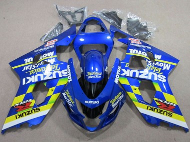 2004-2005 Suzuki GSXR 750 Motorcycle Fairings - Blue Neon Yellow Telefonica MoviStar Motul Canada
