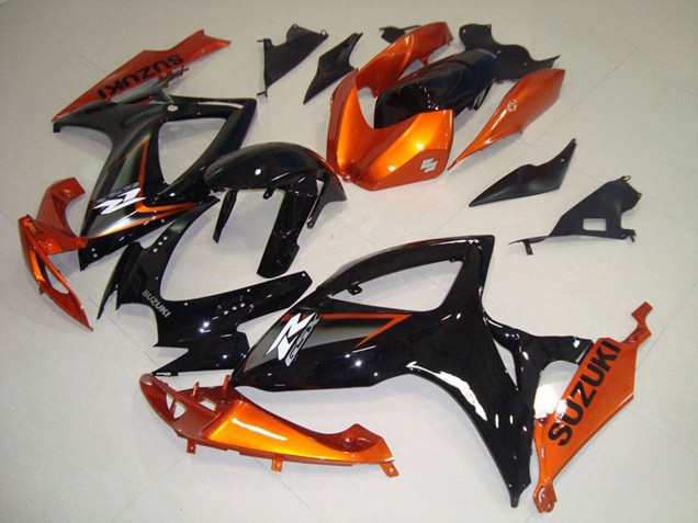 2006-2007 Suzuki GSXR 750 Motorcycle Fairings - Orange Glossy Black Canada