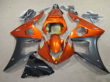 2003-2004 Yamaha YZF R6 Motorcycle Fairing - Orange Matte Black Canada