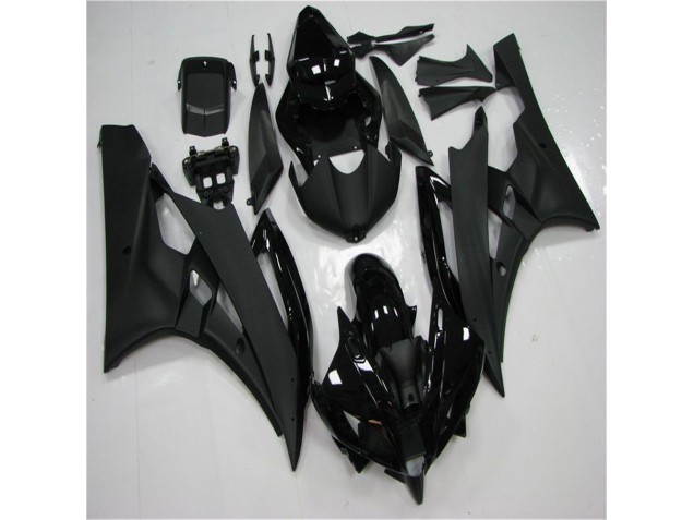 Black 2006-2007 Yamaha YZF R6 Motorcycle Fairing Black 2006-2007 Yamaha YZF R6 Motorcycle Fairing