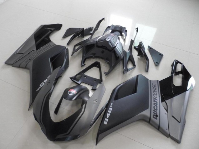 Black 2007-2014 Ducati 848 1098 1198 Motorcycle Fairings Black 2007-2014 Ducati 848 1098 1198 Motorcycle Fairings