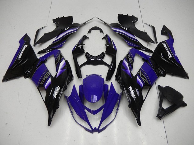 Black Blue 2013-2018 Kawasaki ZX6R Motorcycle Fairings