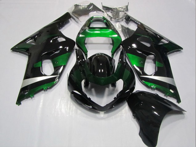 Black Green 2001-2003 Suzuki GSXR 600 Motorcycle Fairing