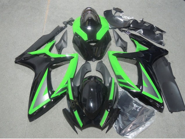 Black Green 2006-2007 Suzuki GSXR 600 Motorcycle Fairing