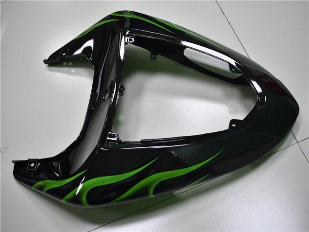 Black Green Flame 2006-2007 Kawasaki ZX10R Motorcycle Fairings Black Green Flame 2006-2007 Kawasaki ZX10R Motorcycle Fairings