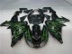 Black Green Flame 2006-2007 Kawasaki ZX10R Motorcycle Fairings Black Green Flame 2006-2007 Kawasaki ZX10R Motorcycle Fairings