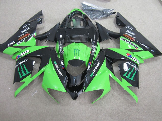 Black Green Monster 2003-2005 Kawasaki ZX10R Motorcycle Fairings Black Green Monster 2003-2005 Kawasaki ZX10R Motorcycle Fairings