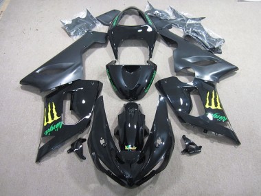 Black Green Ninja 2005-2006 Kawasaki ZX6R Motorcycle Fairings