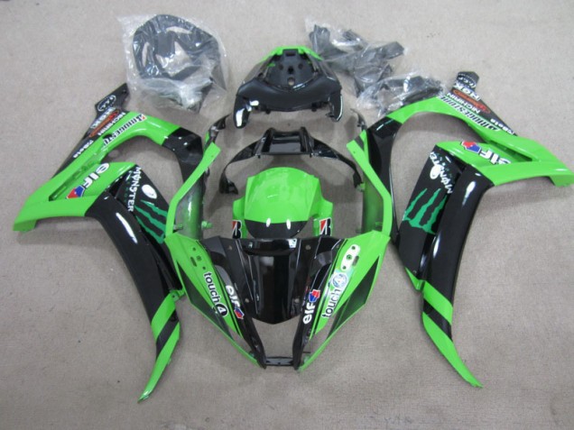 Black Green Touch4 Monster 2011-2015 Kawasaki ZX10R Motorcycle Fairings Black Green Touch4 Monster 2011-2015 Kawasaki ZX10R Motorcycle Fairings