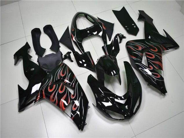 Black Grey Red 2006-2007 Kawasaki ZX10R Motorcycle Fairings