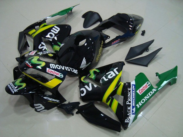 Black Movistar 2003-2004 Honda CBR600RR Motorcycle Fairings Black Movistar 2003-2004 Honda CBR600RR Motorcycle Fairings