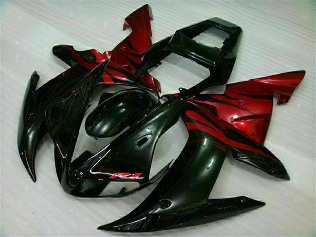 Black Red 2002-2003 Yamaha YZF R1 Motorcycle Fairing Black Red 2002-2003 Yamaha YZF R1 Motorcycle Fairing