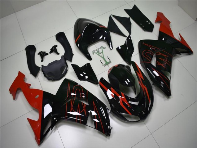 Black Red 2006-2007 Kawasaki ZX10R Motorcycle Fairings Black Red 2006-2007 Kawasaki ZX10R Motorcycle Fairings