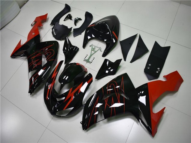 Black Red 2006-2007 Kawasaki ZX10R Motorcycle Fairings Black Red 2006-2007 Kawasaki ZX10R Motorcycle Fairings