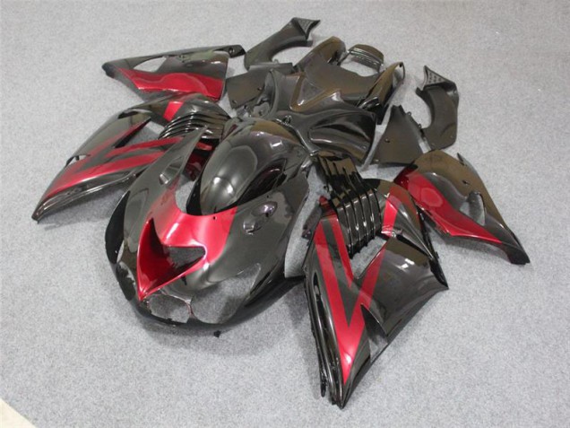 Black Red 2006-2011 Kawasaki ZX14R ZZR1400 Motorcycle Fairing