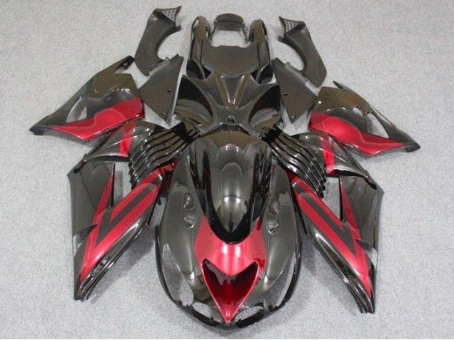 Black Red 2006-2011 Kawasaki ZX14R ZZR1400 Motorcycle Fairing