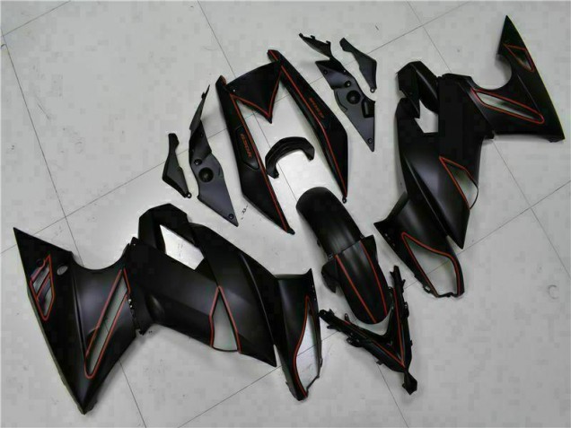 Black Red 2009-2011 Kawasaki EX650 Motorcycle Fairings Black Red 2009-2011 Kawasaki EX650 Motorcycle Fairings