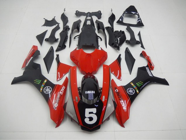 Black Red 5 2015-2019 Yamaha YZF R1 Motorcycle Fairings