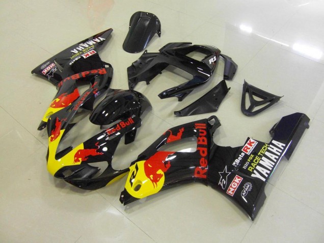 Black Red Bull 2000-2001 Yamaha YZF R1 Motorcycle Fairings