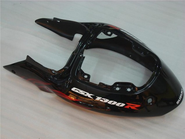 Black Red Flame 1996-2007 Suzuki GSXR 1300 Hayabusa Motorcycle Fairings