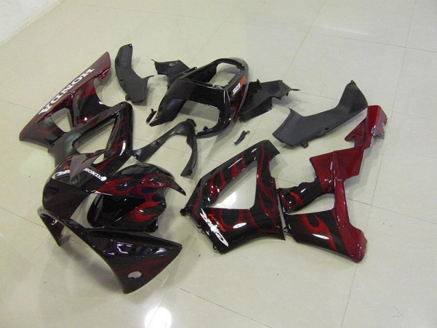Black Red Flame 2000-2001 Honda CBR900RR 929 Motorcycle Fairings Black Red Flame 2000-2001 Honda CBR900RR 929 Motorcycle Fairings
